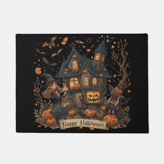 Enchanted Haunted House Halloween Deurmat (Voorkant)