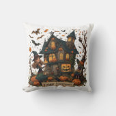 Enchanted Haunted House Halloween Kussen (Voorkant)