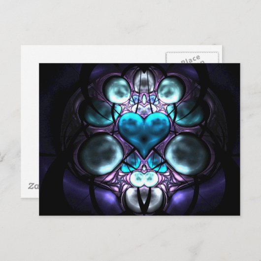 Enchanted Heart Fractal Briefkaarten (Voorkant / Achterkant)