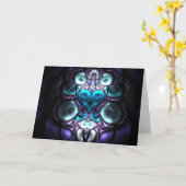 Enchanted Heart Fractal Greetings Cards Kaart (Gele Bloem)