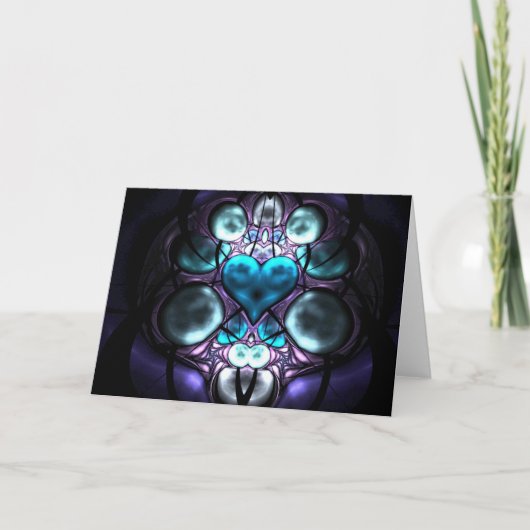 Enchanted Heart Fractal Greetings Cards Kaart (Voorkant)