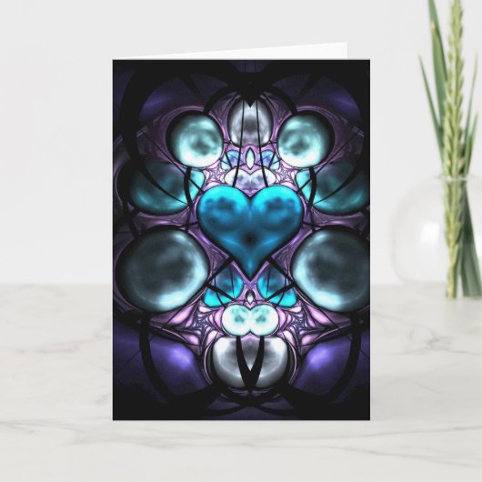 Enchanted Heart Fractal Groetjes Kaarten (Voorkant)