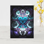 Enchanted Heart Fractal Groetjes Kaarten (Gele Bloem)
