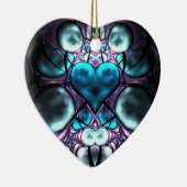 Enchanted Heart Fractal Tree Ornaments Keramisch Ornament (Rechts)