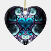 Enchanted Heart Fractal Tree Ornaments Keramisch Ornament (Achterkant)