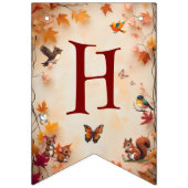 Enchanted Herfst Woodland Animals Bunting Banner (Tweede vlag)