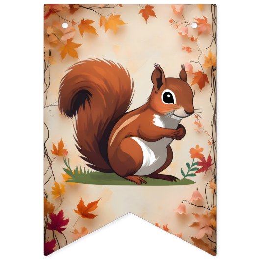 Enchanted Herfst Woodland Animals Bunting Banner (Eerste vlag)