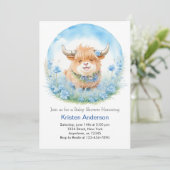 Enchanted Highland Koe Blissful Boy Baby shower Kaart (Staand voorkant)