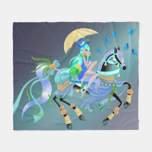 Enchanted Horse Ride Fleece Deken (Voorkant (Horizontaal))