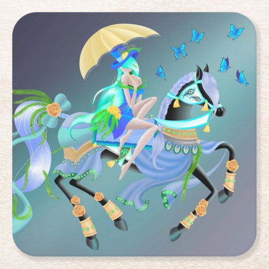 Enchanted Horse Ride Kartonnen Onderzetters (Voorkant)