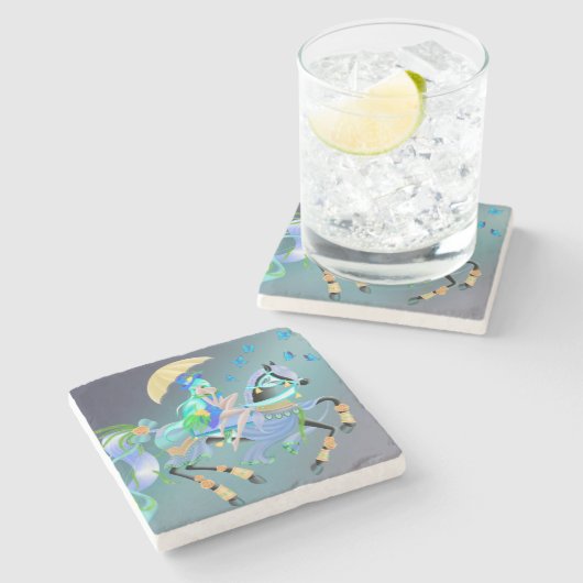 Enchanted Horse Ride Stenen Onderzetter (Zijkant)