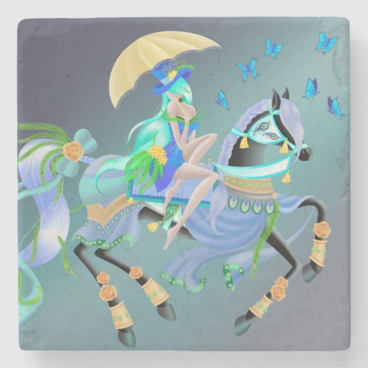 Enchanted Horse Ride Stenen Onderzetter (Voorkant)