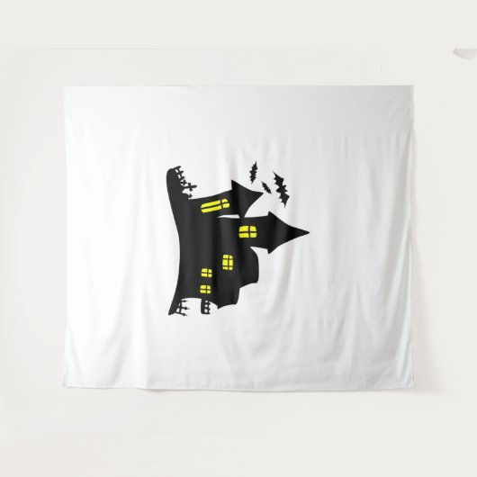 Enchanted House Haunted Halloween Wandkleed (Voorkant (horizontaal))