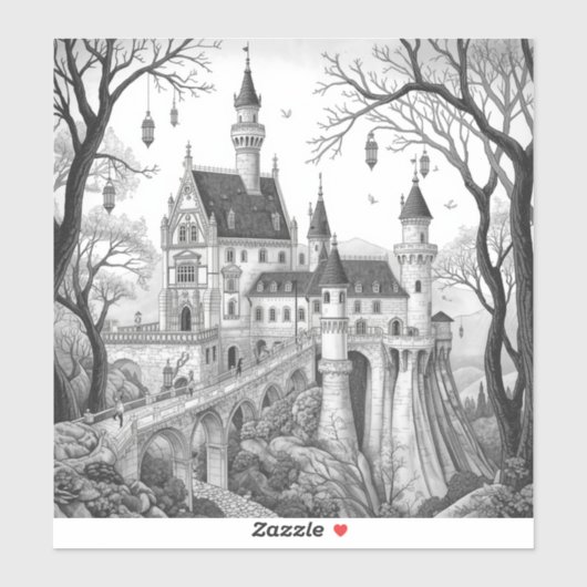 Enchanted Ink Dreams: Black & White Fairy Tale  Sticker (Vel)