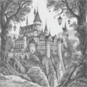 Enchanted Ink Dreams: Black & White Fairy Tale  Sticker (Voorkant)