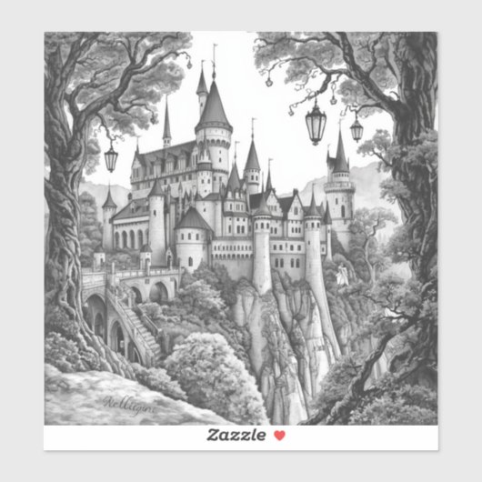Enchanted Ink Dreams: Black & White Fairy Tale  Sticker (Vel)
