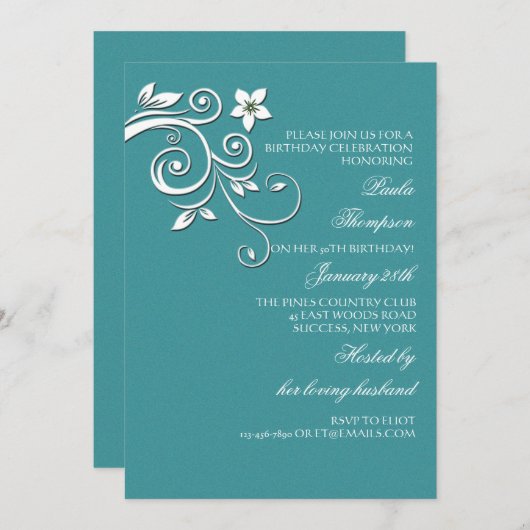 Enchanted Invitation Kaart (Voorkant / Achterkant)