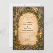 Enchanted Ivy Gothic Autumn Wedding Kaart (Voorkant)