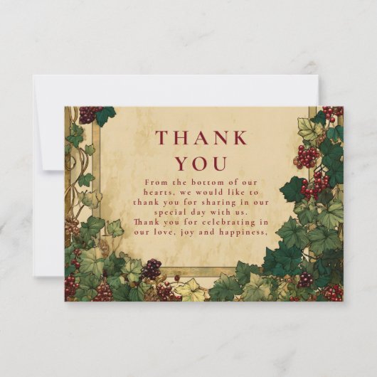 Enchanted Ivy Greenery Wedding Bedankkaart (Voorkant)