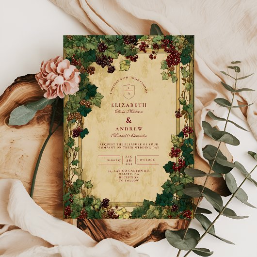 Enchanted Ivy Greenery Wedding Kaart