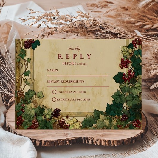 Enchanted Ivy Greenery Wedding RSVP Kaartje