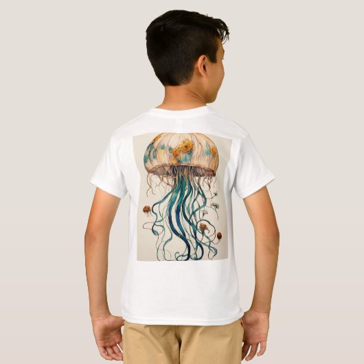 Enchanted Jellyfish: Mystieke onderwater elegantie T-shirt (Achterkant volledig)