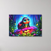 Enchanted Ladybug zachte gloeiende fantasie bloem Canvas Afdruk (Voorkant)