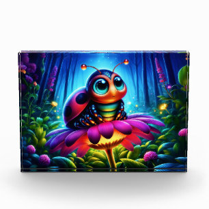 Enchanted Ladybug zachte gloeiende fantasie bloem Fotoblokken