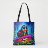 Enchanted Ladybug zachte gloeiende fantasie bloem Tote Bag (Voorkant)