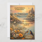 Enchanted Lake Tortelduifjes huwelijksreceptie Kaart (Voorkant)