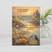Enchanted Lake Tortelduifjes huwelijksreceptie Kaart (Staand voorkant)