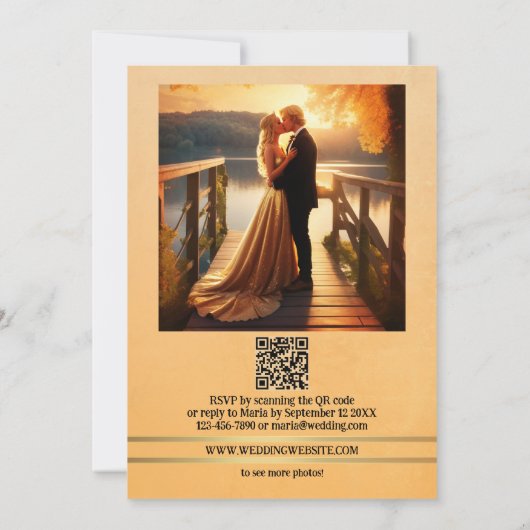 Enchanted Lake Tortelduifjes huwelijksreceptie Kaart (Achterkant)