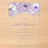 Enchanted Lavender Bridal Shower Acryl Uitnodigingen (Voorkant)
