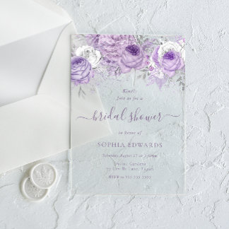 Enchanted Lavender Bridal Shower Acryl Uitnodigingen