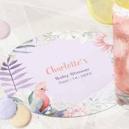 Enchanted Lavender Party voor Baby shower Ronde Kartonnen Onderzetter
