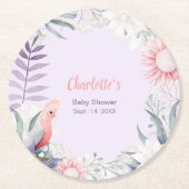 Enchanted Lavender Party voor Baby shower Ronde Kartonnen Onderzetter (Voorkant)