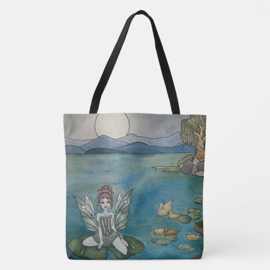 "Enchanted Lily Pond" herbruikbare Canvas tas (gro (Voorkant)