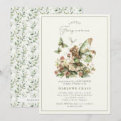 Enchanted Little Fairy Baby shower Invitation Kaart (Voorkant / Achterkant)