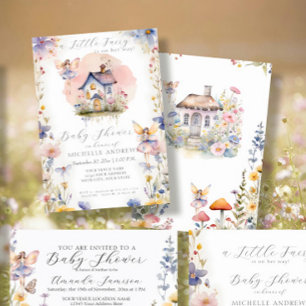 Enchanted Little Fairy op de weg Roze Meisje Baby Kaart