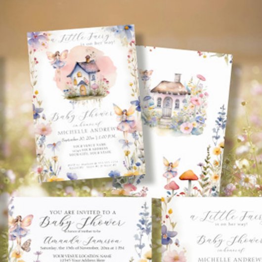 Enchanted Little Fairy op de weg Roze Meisje Baby Kaart