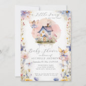 Enchanted Little Fairy op de weg Roze Meisje Baby Kaart (Voorkant)