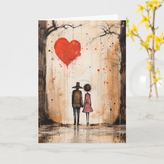 Enchanted Love Stroll Valentijnsdag Kaart (Gele Bloem)