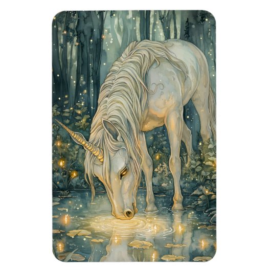 Enchanted Magical Unicorn Fireflies Forest Magneet (Verticaal)