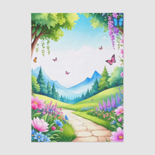 Enchanted Meadow Fairytale Decoupage Tissue Paper Tissuepapier (Voorkant)