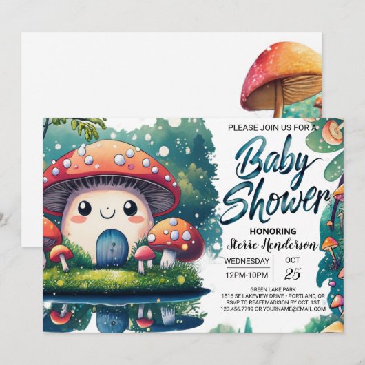 Enchanted Meadow Magic Baby shower Kaart (Voorkant / Achterkant)