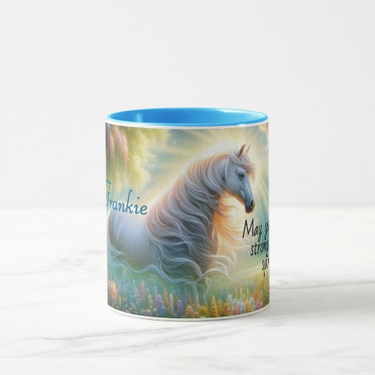 Enchanted Meadow White Horse Mug Mok (Midden)