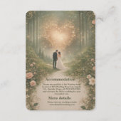 Enchanted Medieval Heart Forest Romantic Wedding Informatiekaartje (Achterkant)