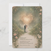 Enchanted Medieval Heart Forest Romantic Wedding Kaart (Achterkant)