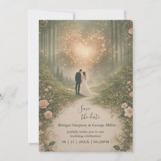 Enchanted Medieval Heart Forest romantic Wedding  Kaart