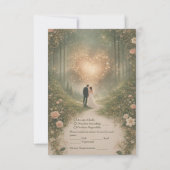 Enchanted Medieval Heart Forest Romantic Wedding RSVP Kaartje (Achterkant)